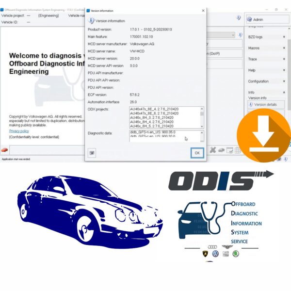 ODIZ Service 23.01 Multilingual Automotive Diagnostic Software for Cars & Trucks, Professional Tool,auto repair software