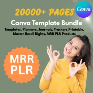 Canva Template Bundle 20000+ Pages, Canva PLR Templates, Planners, Journals, Trackers,Printable, Master Resell Rights, MRR PLR ProductS